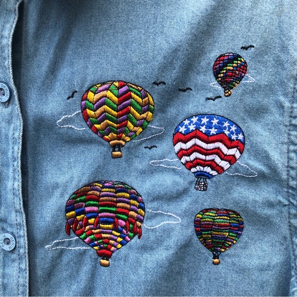 Albuquerque International Balloon Fiesta Embroidered Denim Button Shirt - Medium - Picture 10 of 15